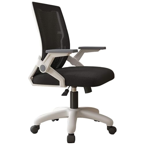 NMVAWIPT Bürostuhl Mit Mittelhoher Rückenlehne Und Hochklappbaren Armlehnen – Ergonomischer Drehstuhl for Computertische, Höhenverstellbar(#1) von NMVAWIPT