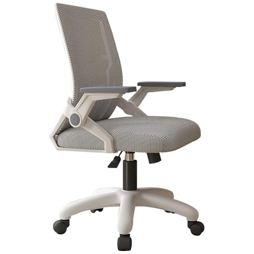 NMVAWIPT Bürostuhl Mit Mittelhoher Rückenlehne Und Hochklappbaren Armlehnen – Ergonomischer Drehstuhl for Computertische, Höhenverstellbar(#4) von NMVAWIPT