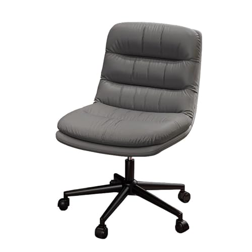 NMVAWIPT Chefsessel Aus Leder for Zuhause Und Das Büro, Ergonomischer 360°-Drehstuhl Mit Einstellbarer Neigung Und Höhe, Rollbar(Gray1) von NMVAWIPT