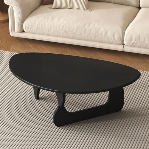 NMVAWIPT Couchtisch Aus Massivholz, Ovales Wohnzimmer Im Mid-Century-Modern-Stil, Minimalistisches Abstraktes Zentrum for Zuhause Und Büro(Color 1) von NMVAWIPT