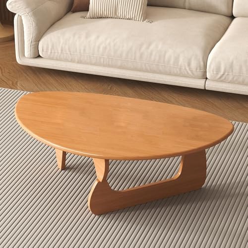 NMVAWIPT Couchtisch Aus Massivholz, Ovales Wohnzimmer Im Mid-Century-Modern-Stil, Minimalistisches Abstraktes Zentrum for Zuhause Und Büro(Color 3) von NMVAWIPT