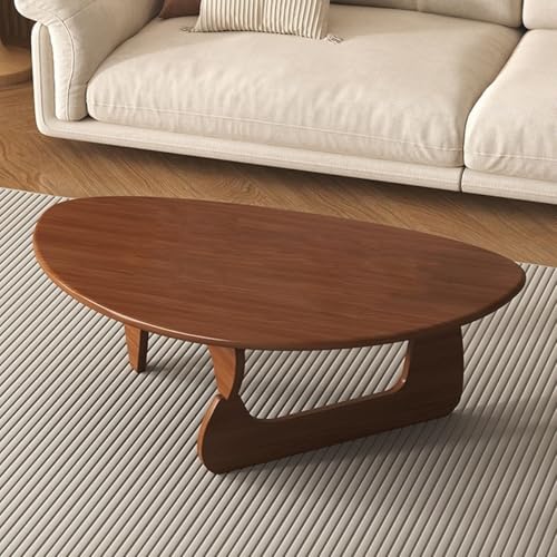NMVAWIPT Couchtisch Aus Massivholz, Ovales Wohnzimmer Im Mid-Century-Modern-Stil, Minimalistisches Abstraktes Zentrum for Zuhause Und Büro(Color 4) von NMVAWIPT