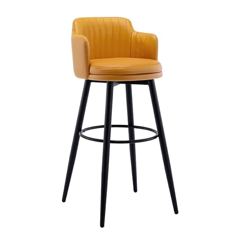 NMVAWIPT Drehbare Barhocker In Thekenhöhe, 2er-Set, Mit Gepolstertem Stuhl Aus PU-Ledersitz, Metallrahmen for Kücheninsel-Esszimmercafé(Yellow,75cm(29.5 Inch)) von NMVAWIPT