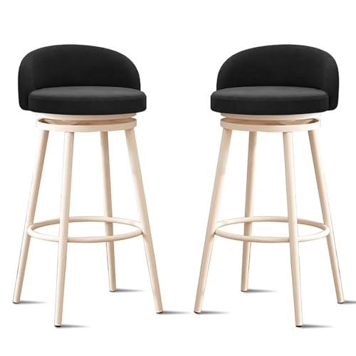 NMVAWIPT Drehbare Barhocker Mit Rückenlehne, Thekenhöhe for Kücheninsel, 360°-Drehung(2 Pcs White Leg,65cm(25.6 in)) von NMVAWIPT