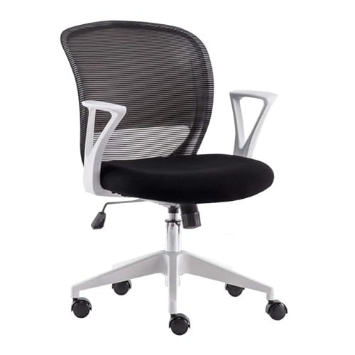 NMVAWIPT Drehbarer Bürostuhl Aus Netzstoff Mit Lordosenstütze, Höhenverstellbarer Schreibtisch for Die Computerarbeit Im Schlafzimmer Zu Hause(Black) von NMVAWIPT