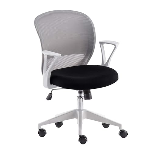 NMVAWIPT Drehbarer Bürostuhl Aus Netzstoff Mit Lordosenstütze, Höhenverstellbarer Schreibtisch for Die Computerarbeit Im Schlafzimmer Zu Hause(Gray) von NMVAWIPT