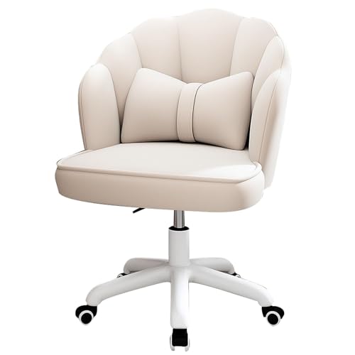 NMVAWIPT Drehbarer Bürostuhl Aus Weichem Samt Mit Verstellbarer Höhe, Ergonomischer Schreibtisch for Zuhause Und Computertisch(White) von NMVAWIPT