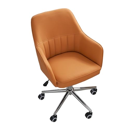 NMVAWIPT Drehbarer Bürostuhl Mit 360°-Rollen, Höhenverstellbarer Ergonomischer Arbeitsstuhl for Zuhause Und Die Arbeit(Orange) von NMVAWIPT