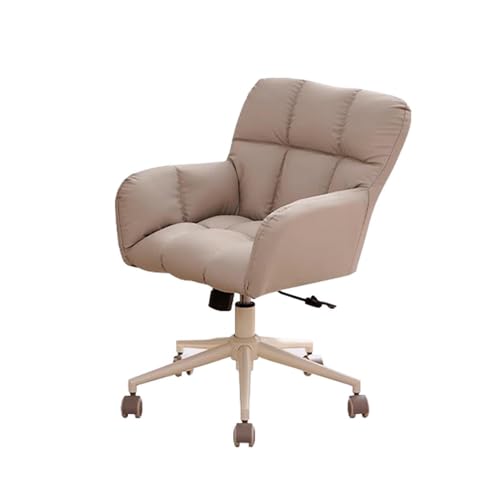 NMVAWIPT Ergonomischer Bürodrehstuhl Aus Leder Mit Verstellbarer Höhe Und Armlehne for Zuhause Und Die Arbeit(Gray1) von NMVAWIPT