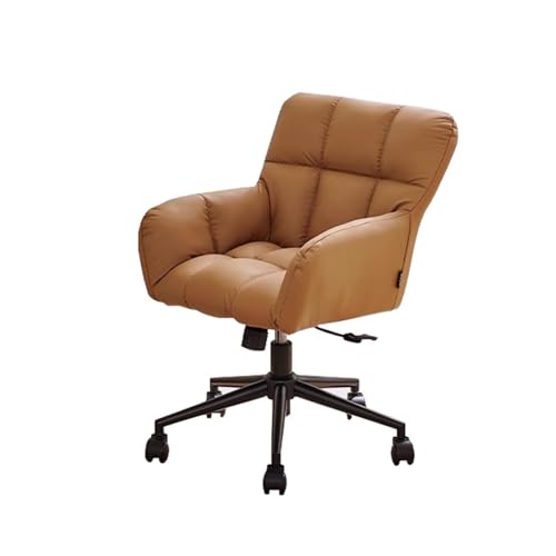 NMVAWIPT Ergonomischer Bürodrehstuhl Aus Leder Mit Verstellbarer Höhe Und Armlehne for Zuhause Und Die Arbeit(Orange) von NMVAWIPT