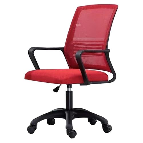 NMVAWIPT Ergonomischer Bürodrehstuhl Mit Lordosenstütze, Höhenverstellbar, Netzrückenlehne, Computer-Arbeitsstuhl(Red-Black,1 Piece) von NMVAWIPT