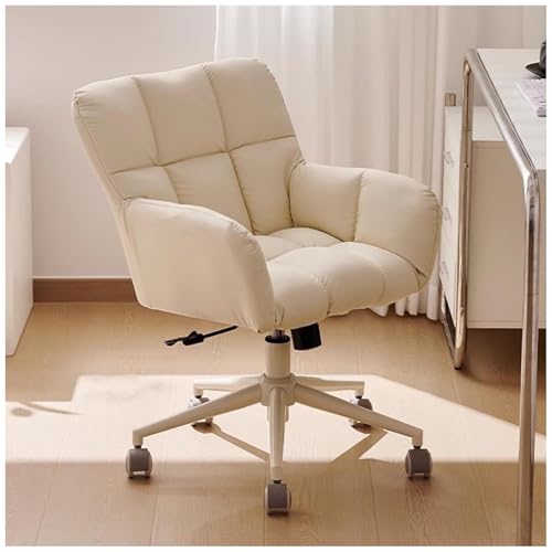 NMVAWIPT Ergonomischer Bürodrehstuhl Mit Verstellbarer Höhe Und Neigbarer Rückenlehne for Zuhause Und Die Arbeit(Off-White) von NMVAWIPT