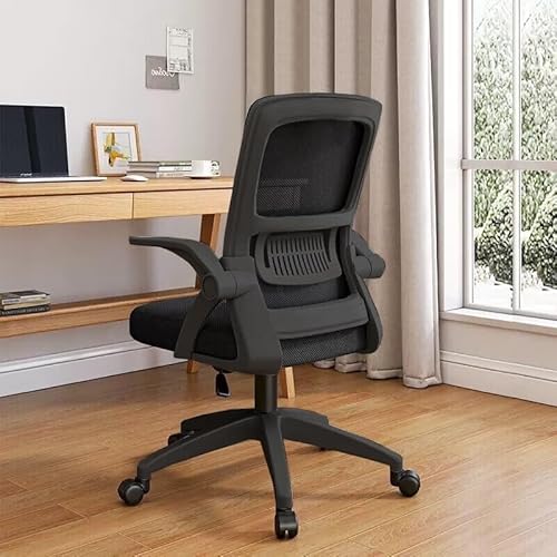 NMVAWIPT Ergonomischer Bürostuhl Aus Netzgewebe Mit Hochklappbaren Armlehnen, Computerstuhl Mit Hoher Rückenlehne Und Lordosenstütze, Höhenverstellbar Und 360° Drehbar(Color 2) von NMVAWIPT