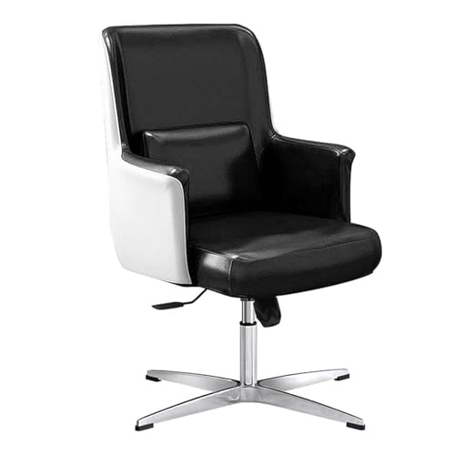 NMVAWIPT Ergonomischer Bürostuhl Aus PU-Leder, Verbesserter Schreibtisch Mit Festem Sitzkissen Und Lordosenstütze(Black Fixed Style) von NMVAWIPT