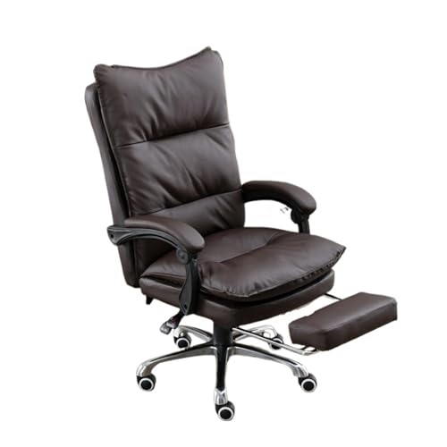 NMVAWIPT Ergonomischer Bürostuhl Mit Hoher Rückenlehne – Retro-Bürostuhl Aus PU-Leder Mit Memory-Schaum, Verstellbarer Höhe Und Neigung, 360°-Drehung(A16) von NMVAWIPT