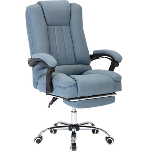 NMVAWIPT Ergonomischer Bürostuhl Mit Verstellbarer Rückenlehne Und Fußstütze, 145° Neigung, Höhenverstellbare Arbeitsfläche – Tech Cloth, Stahlbasis(Blue) von NMVAWIPT