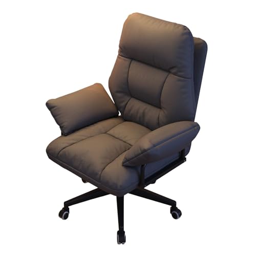 NMVAWIPT Ergonomischer Liege-Schreibtischstuhl Mit Fußstütze, Gepolsterter Bürostuhl Mit Rollen, Verstellbarer Computerstuhl for Zuhause Und Arbeitszimmer(Dark Gray,Without) von NMVAWIPT