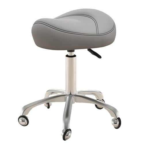 NMVAWIPT Ergonomischer Sattelhocker Mit 360°-Drehgelenk Und Rollen, Höhenverstellbarer Medizinischer Sitz for Den Einsatz In Dental-Spas Und Tattoos(Dark Gray) von NMVAWIPT