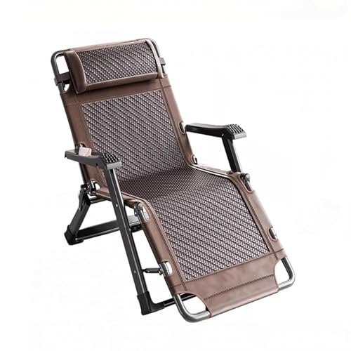 NMVAWIPT Ergonomischer Schwerelosigkeitsstuhl – Verstellbare, Klappbare Lounge-Chaiselongue Aus Rattan, Tragbarer Liegestuhl for Garten, Terrasse, Pool Und Rasen von NMVAWIPT