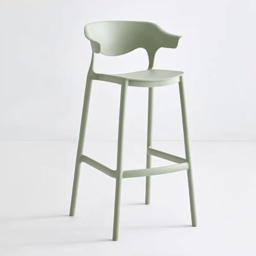 NMVAWIPT Esszimmerstühle, Stapelbare Hohe Hocker Mit Rückenlehne, Frühstücksstuhl, Kücheninsel-Barhocker Aus Kunststoff Im Bauernhausstil(Green) von NMVAWIPT