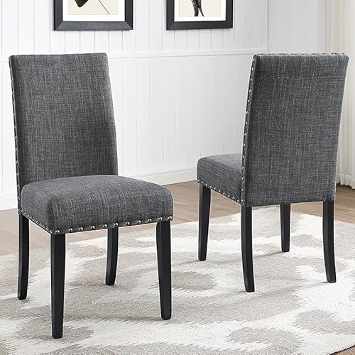 NMVAWIPT Esszimmerstuhl Mit Holzbeinen, Stoffpolsterstuhl for Den Raum Parson(Gray,Set of 6) von NMVAWIPT
