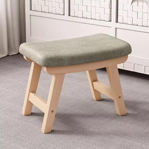 NMVAWIPT Fußstütze Aus Holz, Ottomane for Die Couch, Weich Gepolsterter, Gebogener Sitz, Schuhwechselbank, Fußhocker Mit Stabilem Holzrahmen for Das Wohnzimmer(A16,L) von NMVAWIPT