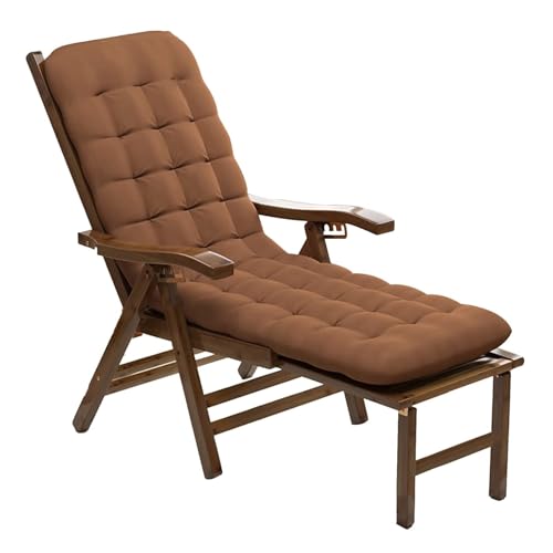 NMVAWIPT Gartenliege Aus Holz, Klappbare Sonnenliege for Die Terrasse, Freizeit-Liegestuhl Mit Verlängerter Fußstütze, Verstellbarer Loungesessel(B) von NMVAWIPT