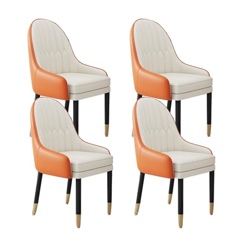 NMVAWIPT Gepolsterte Esszimmerstühle, Beine Aus Massivem Holz, Weich Gepolsterter Sitz, Bequeme Rückenlehne(Color 8,4pcs) von NMVAWIPT