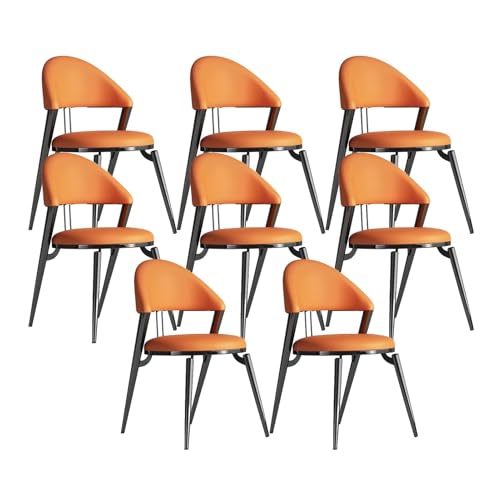 NMVAWIPT Gepolsterte Esszimmerstühle, Zimmer Mit Hoher Rückenlehne, Küchenstuhl Metallbeinen(Style1,Set of 8) von NMVAWIPT