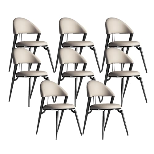 NMVAWIPT Gepolsterte Esszimmerstühle, Zimmer Mit Hoher Rückenlehne, Küchenstuhl Metallbeinen(Style4,Set of 8) von NMVAWIPT
