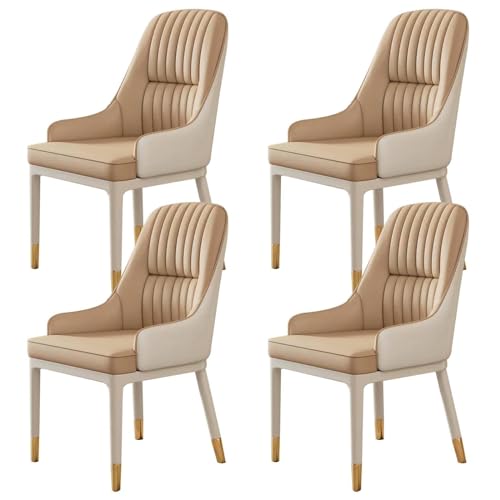 NMVAWIPT Gepolsterte Esszimmerstühle Im Mid-Century-Modern-Stil Mit Metallbeinen Und Armlehnen Aus Kunstleder for Wohnzimmer Schlafzimmer(Style3,4 Piece Set) von NMVAWIPT