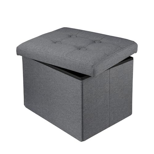 NMVAWIPT Grauer Ottoman Mit Stauraum for Wohnzimmer, Schlafzimmer, Büro, Multifunktionale Fußstütze Und Kleiner Hocker, 43,2 X 33 cm, Platzsparendes Design von NMVAWIPT