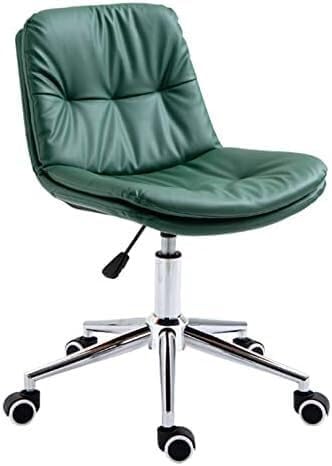 NMVAWIPT Heim Büro Stuhl, Mitten zurück Pu Leder Armloser Schreibtisch, Ergonomisch Aufgabe drehen Mit Einstellbar Höhe & Glatt Fassungen für Studie, Wohnheim, Arbeiten(#4) von NMVAWIPT