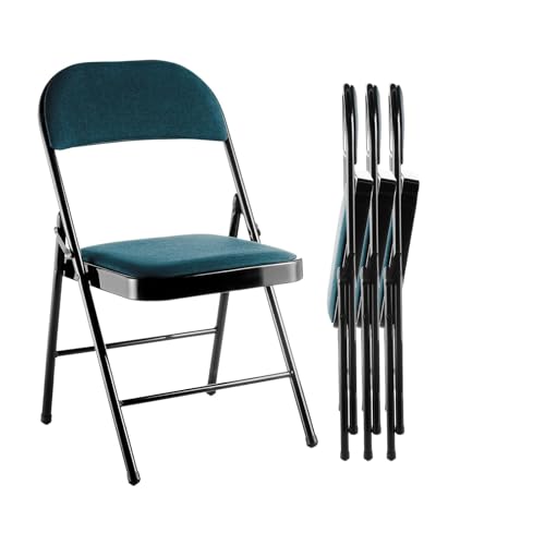 NMVAWIPT Hochleistungs-Klappstühle. Stabiler Metallrahmen Mit Gepolsterter Sitzfläche Und Rückenlehne, Leichtes, Tragbares Design for Den Innen- Außenbereich(Teal,4) von NMVAWIPT