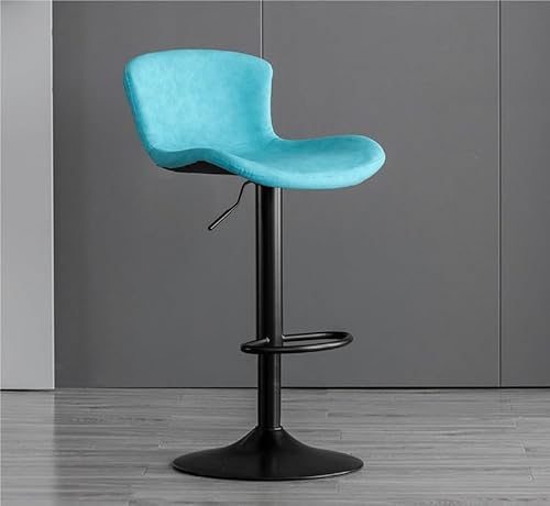 NMVAWIPT Höhenverstellbarer, Drehbarer Barhocker Mit Rückenlehne – Gepolsterter, Moderner Küchenthekenhocker Mit Breiter Basis for Stabilität(Blue) von NMVAWIPT