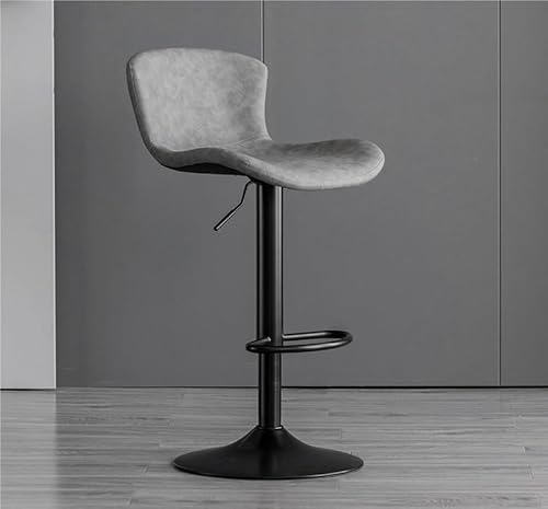 NMVAWIPT Höhenverstellbarer, Drehbarer Barhocker Mit Rückenlehne – Gepolsterter, Moderner Küchenthekenhocker Mit Breiter Basis for Stabilität(Gray) von NMVAWIPT