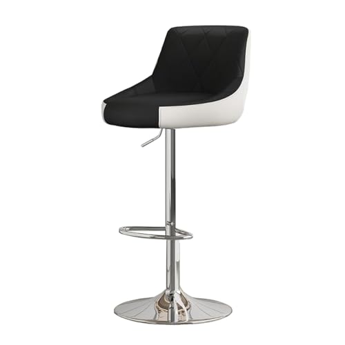 NMVAWIPT Höhenverstellbarer Moderner Barhocker, Moderner Thekenhocker Mit Kunstledersitz Und Metallbasis, Esszimmerstuhl(Black+White) von NMVAWIPT
