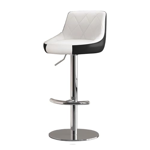 NMVAWIPT Höhenverstellbarer Moderner Barhocker, Moderner Thekenhocker Mit Kunstledersitz Und Metallbasis, Esszimmerstuhl(White) von NMVAWIPT