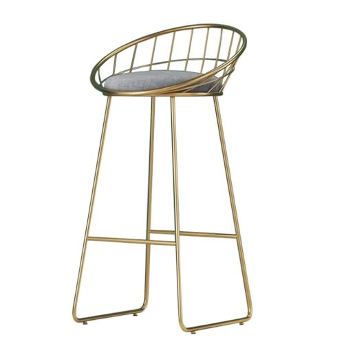 NMVAWIPT Hoher Hocker for Die Küche, Pub-Bar Mit Fußstütze, Esszimmerstuhl, Sitzhöhe Auf Der Theke for Das Restaurant Zu Hause, Leinenstoff, Metallbeine(70cm) von NMVAWIPT