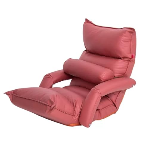 NMVAWIPT Indoor Lounge Chair Bodenkissen Rückenlehne Verstellbar, Premium Sessel Sofa Sitz for Home Office, Meditationsstuhl for Balkon Yoga(Pink) von NMVAWIPT