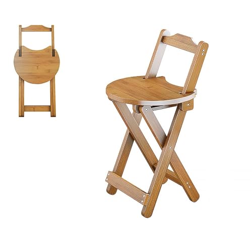 NMVAWIPT Klappbarer Barhocker Aus Holz Mit Rückenlehne Und Fußstütze – Kompakter, Klappbarer Esszimmerstuhl for Küche, Zuhause Und Veranstaltungen(Style1,28x27x67cm) von NMVAWIPT
