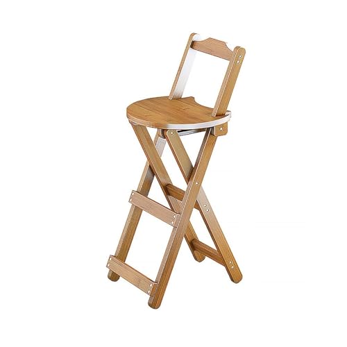 NMVAWIPT Klappbarer Barhocker Aus Holz Mit Rückenlehne Und Fußstütze – Kompakter, Klappbarer Esszimmerstuhl for Küche, Zuhause Und Veranstaltungen(Style1,28x34x84cm) von NMVAWIPT
