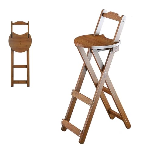 NMVAWIPT Klappbarer Barhocker Aus Holz Mit Rückenlehne Und Fußstütze – Kompakter, Klappbarer Esszimmerstuhl for Küche, Zuhause Und Veranstaltungen(Style2,28x37x96cm) von NMVAWIPT