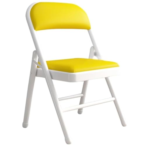 NMVAWIPT Klappbarer Esszimmerstuhl, Moderner Minimalistischer Stil, Einfache Aufbewahrung, Bequeme Konferenzstühle for Bürogäste(White Yellow) von NMVAWIPT