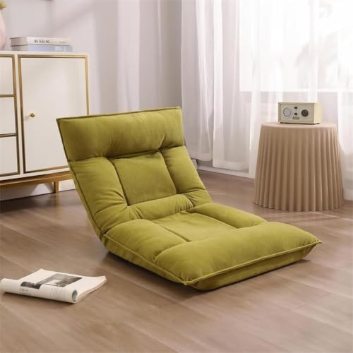 NMVAWIPT Klappbarer Gaming-Sofa-Meditationsstuhl, Gepolstert, Umwandelbarer Bodenschläfer, 5-Positionen-Nackenverstellung + Lendenwirbelstütze(Green) von NMVAWIPT