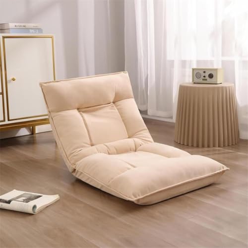 NMVAWIPT Klappbarer Gaming-Sofa-Meditationsstuhl, Gepolstert, Umwandelbarer Bodenschläfer, 5-Positionen-Nackenverstellung + Lendenwirbelstütze(Pink) von NMVAWIPT