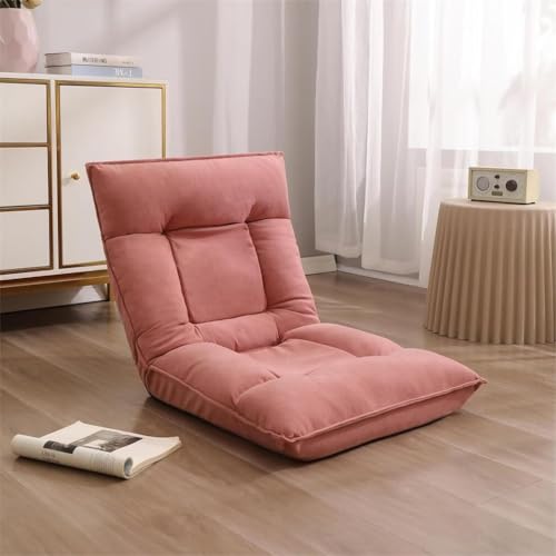 NMVAWIPT Klappbarer Gaming-Sofa-Meditationsstuhl, Gepolstert, Umwandelbarer Bodenschläfer, 5-Positionen-Nackenverstellung + Lendenwirbelstütze(Red) von NMVAWIPT