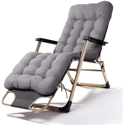 NMVAWIPT Klappbarer Liegestuhl Fürs Büro, Nickerchen, Mit Kissen, Schwerelosigkeits-Strandliege, Verstellbarer Sitz, Terrassen-Loungesessel(Gray) von NMVAWIPT