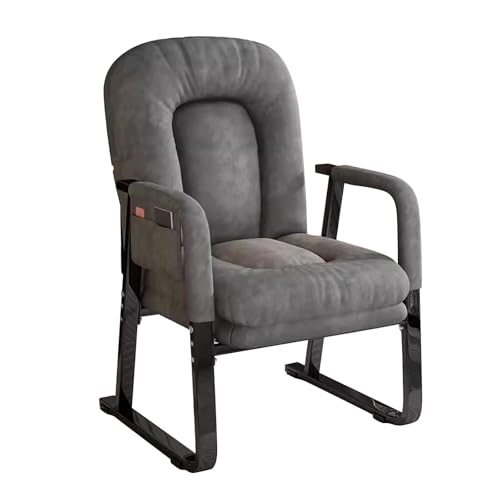 NMVAWIPT Klappbarer Liegestuhl Mit Dickem Kissen, Verstellbarer Rückenlehne, Metallrahmenunterstützung(Grey/a) von NMVAWIPT