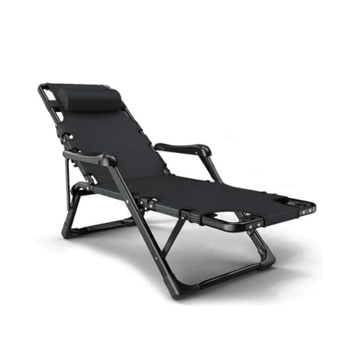 NMVAWIPT Klappbarer Liegestuhl Mit Schwerelosigkeitsfunktion, Gartenmöbel-Sets for Das Büro Im Freien, Liegestühle for Den Rasen(Black) von NMVAWIPT